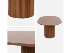 Mesa de centro con efecto de madera nogal