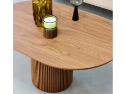 Mesa de centro con efecto de madera nogal