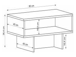 Mesa de centro con espacio de almacenamiento 37 x 80 x 45 cm mármol blanco/negro 03_0008471