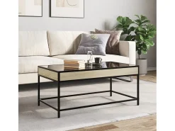 Mesa de centro con Infinity LED roble Sonoma 90x50x41 cm