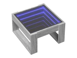 Mesa de centro con Infinity LED gris Sonoma 50x53x30 cm