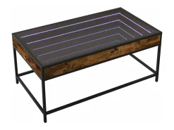 Mesa de centro con Infinity LED roble ahumado 90x50x41 cm