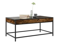 Mesa de centro con Infinity LED roble ahumado 90x50x41 cm