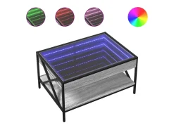 Mesa de centro con Infinity LED gris Sonoma 70x50x38 cm