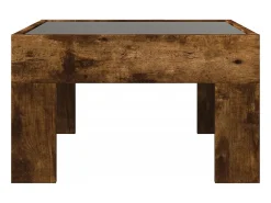 Mesa de centro con Infinity LED roble ahumado 50x50x30 cm