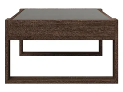 Mesa de centro con Infinity LED marrón roble 90x53x30 cm