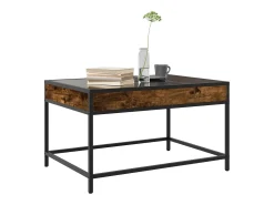 Mesa de centro con Infinity LED roble ahumado 70x50x41 cm