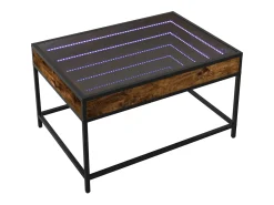 Mesa de centro con Infinity LED roble ahumado 70x50x41 cm