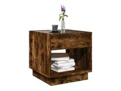 Mesa de centro con Infinity LED roble ahumado 50x50x50 cm