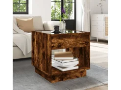 Mesa de centro con Infinity LED roble ahumado 50x50x50 cm