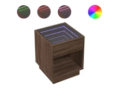 Mesa de centro con Infinity LED marrón roble 40x40x50 cm