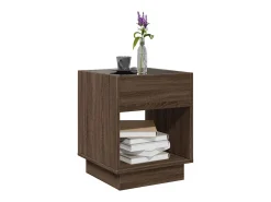 Mesa de centro con Infinity LED marrón roble 40x40x50 cm