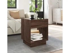 Mesa de centro con Infinity LED marrón roble 40x40x50 cm