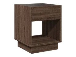 Mesa de centro con Infinity LED marrón roble 40x40x50 cm