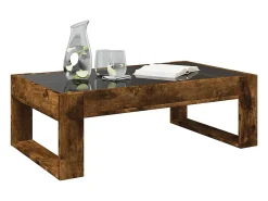 Mesa de centro con Infinity LED roble ahumado 90x53x30 cm