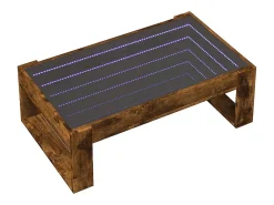 Mesa de centro con Infinity LED roble ahumado 90x53x30 cm