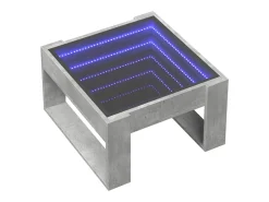 Mesa de centro con Infinity LED gris hormigón 50x53x30 cm