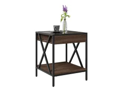 Mesa de centro con Infinity LED marrón roble 40x40x49 cm