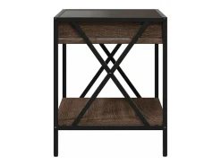 Mesa de centro con Infinity LED marrón roble 40x40x49 cm