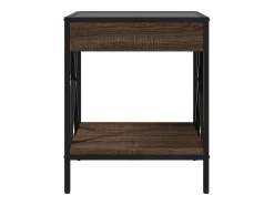 Mesa de centro con Infinity LED marrón roble 40x40x49 cm
