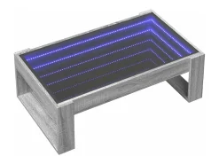 Mesa de centro con Infinity LED gris Sonoma 90x53x30 cm