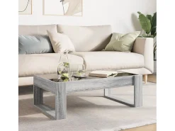 Mesa de centro con Infinity LED gris Sonoma 90x53x30 cm