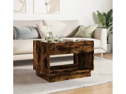Mesa de centro con Infinity LED roble ahumado 70x50x50 cm