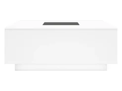 Mesa de centro con LED Infinity blanca 100x100x40 cm