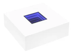 Mesa de centro con LED Infinity blanca 100x100x40 cm