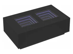 Mesa de centro con LED Infinity negra 116x69x40 cm