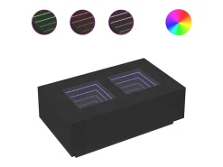 Mesa de centro con LED Infinity negra 116x69x40 cm