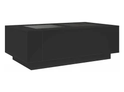 Mesa de centro con LED Infinity negra 116x69x40 cm