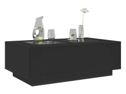 Mesa de centro con LED Infinity negra 116x69x40 cm
