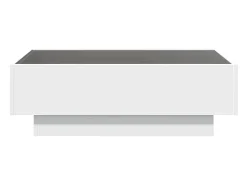 Mesa de centro con LED madera de ingeniería blanca 90x50x30 cm