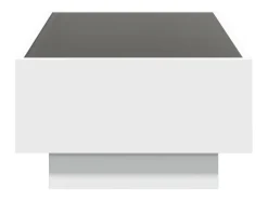Mesa de centro con LED madera de ingeniería blanca 90x50x30 cm