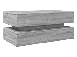 Mesa de centro con luces LED gris Sonoma 90x50x40 cm