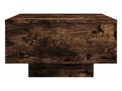 Mesa de centro con luces LED roble ahumado 55x55x31 cm