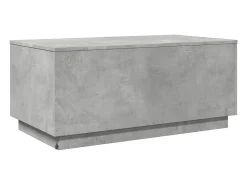 Mesa de centro con luces LED gris hormigón 90x50x40 cm