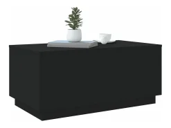 Mesa de centro con luces LED negro 90x50x40 cm