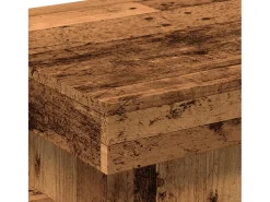 Mesa de centro con luces LED madera envejecida 50x50x40 cm
