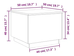 Mesa de centro con luces LED blanco 50x50x40 cm