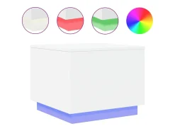 Mesa de centro con luces LED blanco 50x50x40 cm
