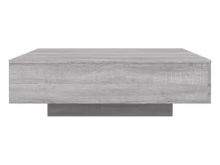 Mesa de centro con luces LED gris Sonoma 100x100x31 cm
