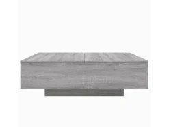 Mesa de centro con luces LED gris Sonoma 100x100x31 cm