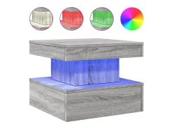 Mesa de centro con luces LED gris Sonoma 50x50x40 cm