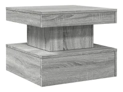 Mesa de centro con luces LED gris Sonoma 50x50x40 cm