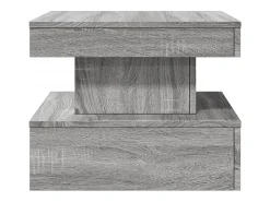 Mesa de centro con luces LED gris Sonoma 50x50x40 cm