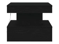 Mesa de centro con luces LED roble negro 50x50x40 cm