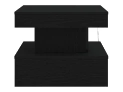 Mesa de centro con luces LED roble negro 50x50x40 cm