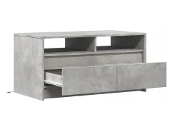Mesa de centro con luces LED madera de ingeniería gris hormigón